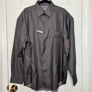 Johnston and Murphy Long Sleeve Button Down Shirt XXL Black/Gray
